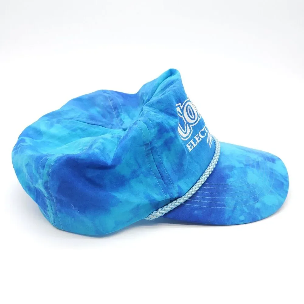 Vintage Columbia‎ Electric Supply Co Snapback Trucker Rope Hat Nylon Cap Tie Dye